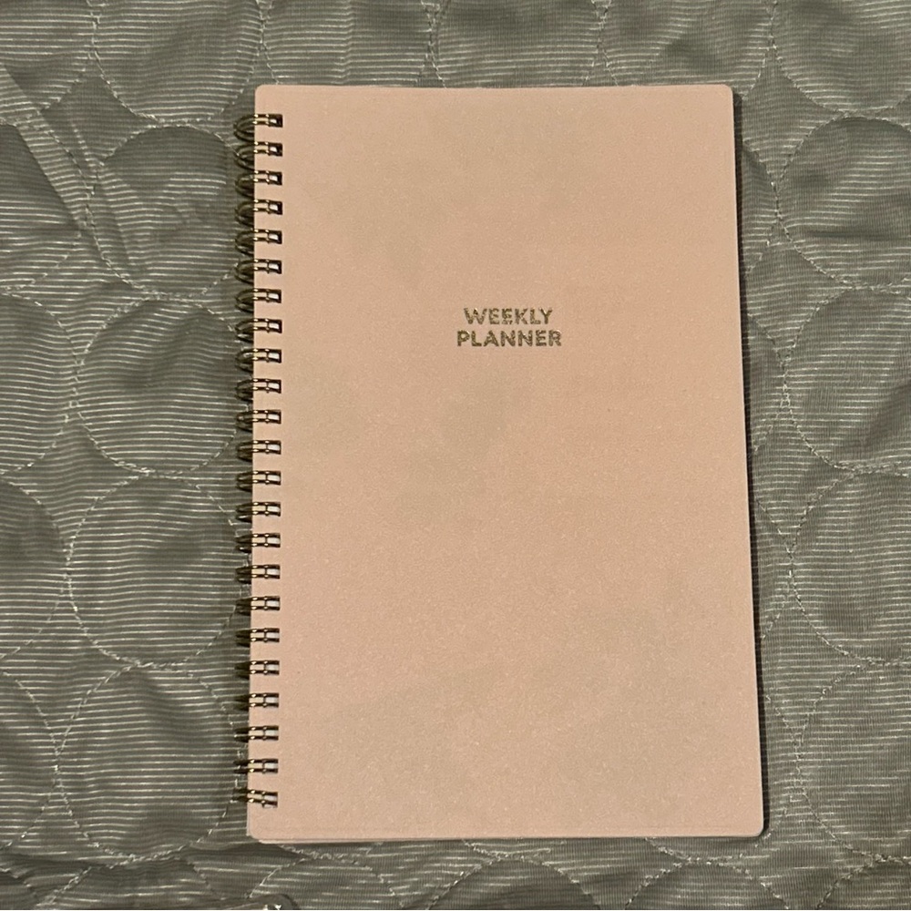 Blue Sky Non-Dated Weekly Planner Calendar Pink Spiral Notebook